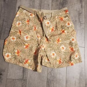 Tropical Floral Shorts White Stag